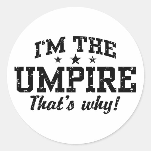 Funny Umpire Ronde Sticker (Voorkant)