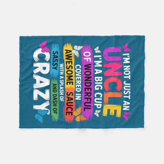 Funny Uncle Quote Sy Cool Uncle Men  Fleece Deken (Voorkant (Horizontaal))
