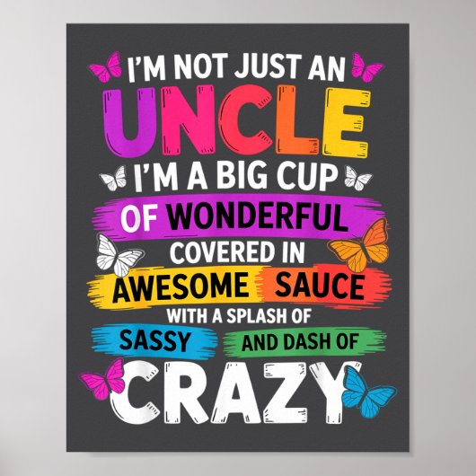 Funny Uncle Quote Sy Cool Uncle Men  Poster (Voorkant)