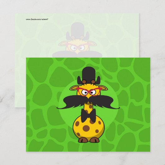 Funny Undercover Giraffe in Mustache Disguise Briefkaart (Voorkant / Achterkant)