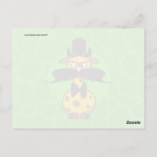Funny Undercover Giraffe in Mustache Disguise Briefkaart (Achterkant)