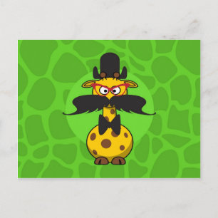 Funny Undercover Giraffe in Mustache Disguise Briefkaart