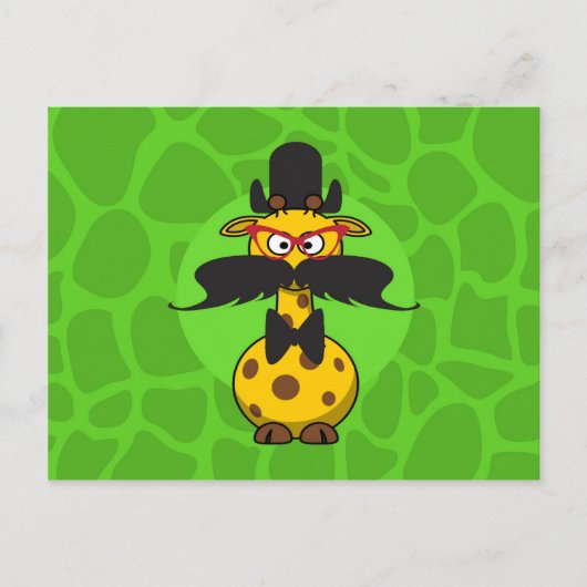 Funny Undercover Giraffe in Mustache Disguise Briefkaart (Voorkant)