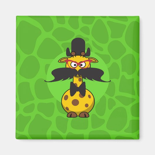 Funny Undercover Giraffe in Mustache Disguise Magneet (Voorkant)
