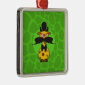 Funny Undercover Giraffe in Mustache Disguise Metalen Ornament (Rechts)