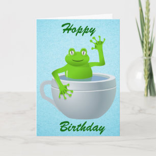 Funny Unexpected Frog in My Tea Cup Kaart