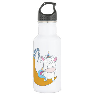 Funny Unicorn aangepaste waterflessen Waterfles