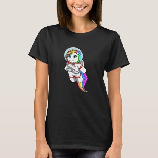 Funny unicorn as astronaut Premium T-shirt (Voorkant)