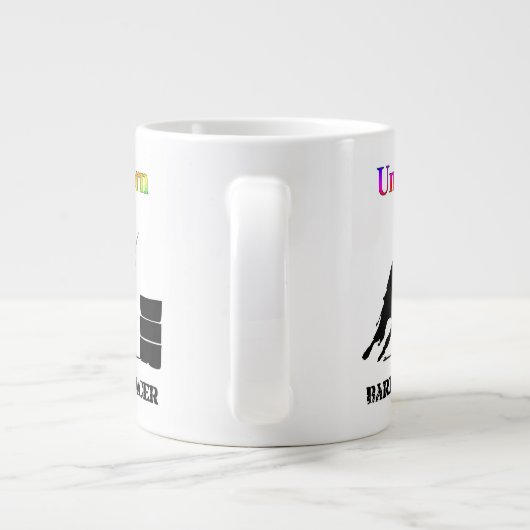 Funny Unicorn Barrel Racer Grote Koffiekop (Achterkant)
