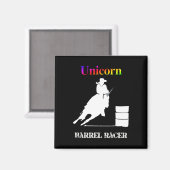 Funny Unicorn Barrel Racer Magneet (Voorkant / Achterkant)
