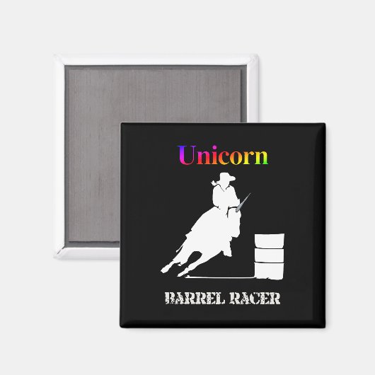 Funny Unicorn Barrel Racer Magneet (Voorkant / Achterkant)