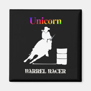 Funny Unicorn Barrel Racer Magneet