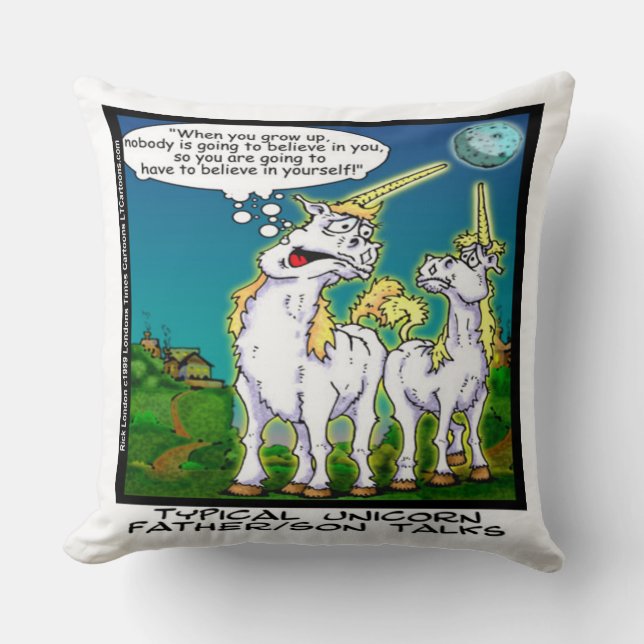 Funny Unicorn Bonding Large Cotton Sierkussen (Voorkant)
