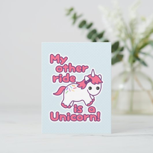 Funny Unicorn Briefkaart (Staand voorkant)