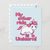 Funny Unicorn Briefkaart (Voorkant / Achterkant)