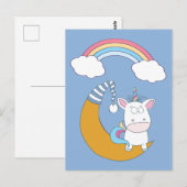 Funny Unicorn briefkaart (Voorkant / Achterkant)