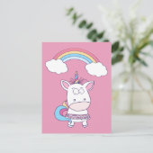 Funny Unicorn briefkaart (Staand voorkant)