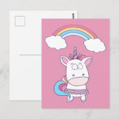 Funny Unicorn briefkaart (Voorkant / Achterkant)