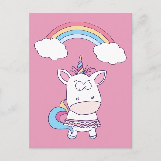 Funny Unicorn briefkaart (Voorkant)