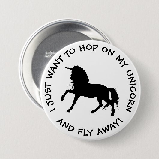 Funny Unicorn Button (Voorkant /achterkant)