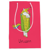 Funny Unicorn Cute Kinder Cartoon Medium Cadeauzakje (Voorkant)