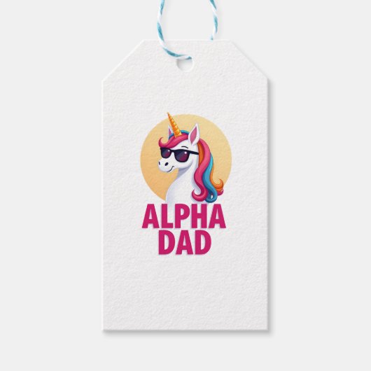 Funny Unicorn Dad Laufey Men Father's Day Christma Cadeaulabel (Voorkant)