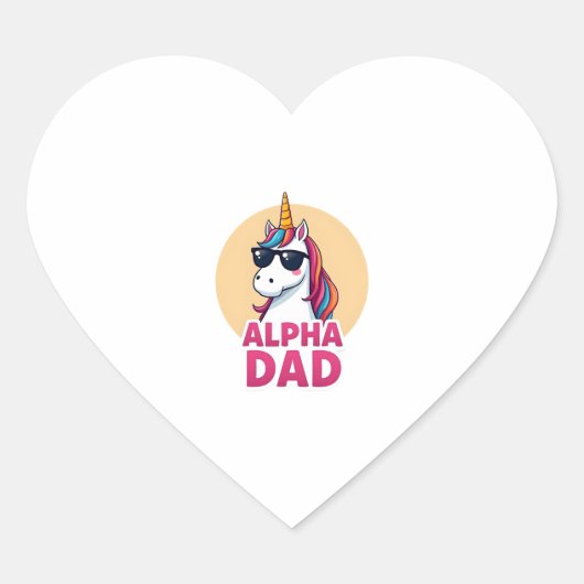 Funny Unicorn Dad Laufey Men Father's Day Christma Hart Sticker (Voorkant)