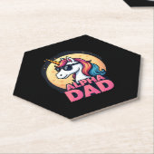 Funny Unicorn Dad Laufey Men Father's Day Christma Kartonnen Onderzetters (Schuin)