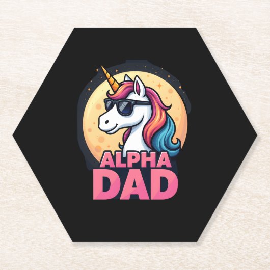 Funny Unicorn Dad Laufey Men Father's Day Christma Kartonnen Onderzetters (Voorkant)