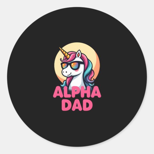 Funny Unicorn Dad Laufey Men Father's Day Christma Ronde Sticker (Voorkant)