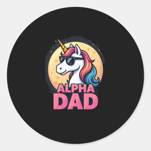Funny Unicorn Dad Laufey Men Father's Day Christma Ronde Sticker (Voorkant)