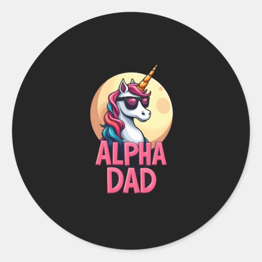 Funny Unicorn Dad Laufey Men Father's Day Christma Ronde Sticker (Voorkant)