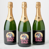 Funny Unicorn Dad Laufey Men Father's Day Christma Sparkling Wijnetiket (Flessen)