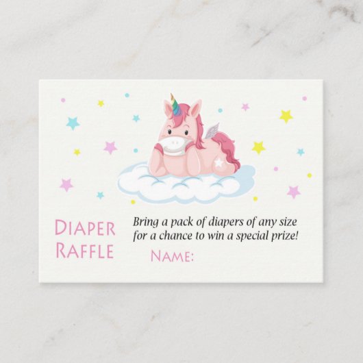 Funny Unicorn Diaper Raffle Tickets (Voorkant)