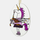Funny Unicorn die Bagpipes speelt Kunst Keramisch Ornament (Links)