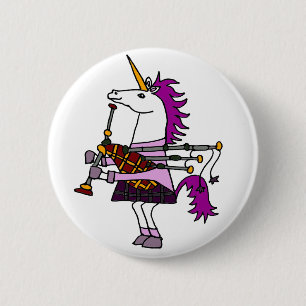 Funny Unicorn die Bagpipes speelt Kunst Ronde Button 5,7 Cm