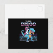 Funny Unicorn die een dinosauruscadeau geeft aan d Briefkaart (Voorkant / Achterkant)