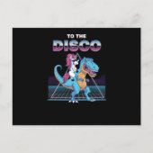 Funny Unicorn die een dinosauruscadeau geeft aan d Briefkaart (Voorkant)