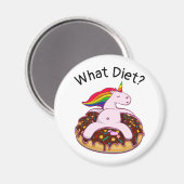 Funny Unicorn Donut What Diet? Magneet (Voorkant / Achterkant)