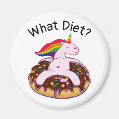 Funny Unicorn Donut What Diet? Magneet (Voorkant)
