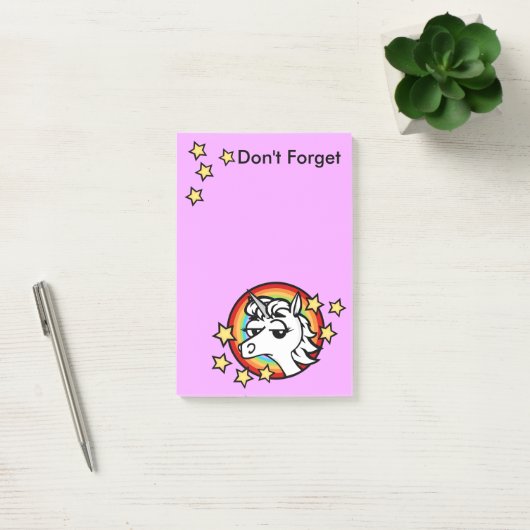 FUNNY UNICORN EN RAINBOW GRAPHIC NOTEPAD POST-IT® NOTES (Kantoor)