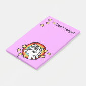FUNNY UNICORN EN RAINBOW GRAPHIC NOTEPAD POST-IT® NOTES (Schuin)