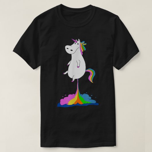 Funny Unicorn Farting Rainbow - Magical Fart Unico T-shirt (Design voorkant)
