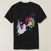 Funny Unicorn Farting Rainbow T-shirt (Design voorkant)
