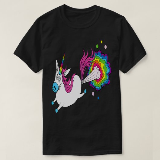 Funny Unicorn Farting Rainbow T-shirt (Design voorkant)