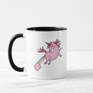 Funny Unicorn Farting Rainbows Cartoon Cute Gag Mok