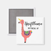 Funny Unicorn Flamingo Llama Inspiring Unifllama Magneet (Voorkant / Achterkant)