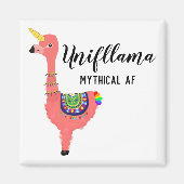 Funny Unicorn Flamingo Llama Inspiring Unifllama Magneet (Voorkant)