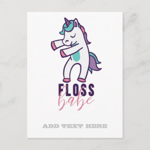 Funny Unicorn Floss Babe Cool Dancing Briefkaart