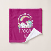 Funny Unicorn Gezegde Magical AF Bad Handdoek (Wasdoekje)